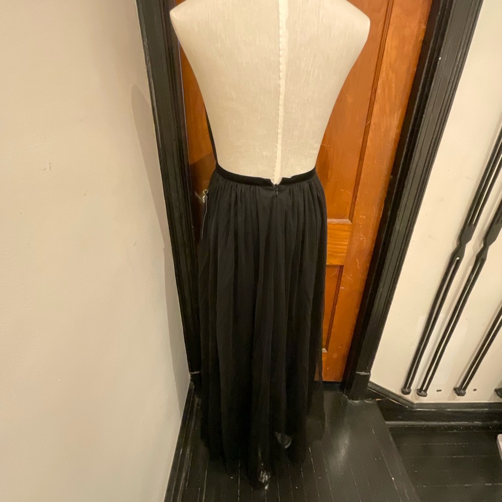 TOPSHOP NAVY ADJUSTABLE STRAP MAXI DRESS with Gold dots - Picture 5 of 5